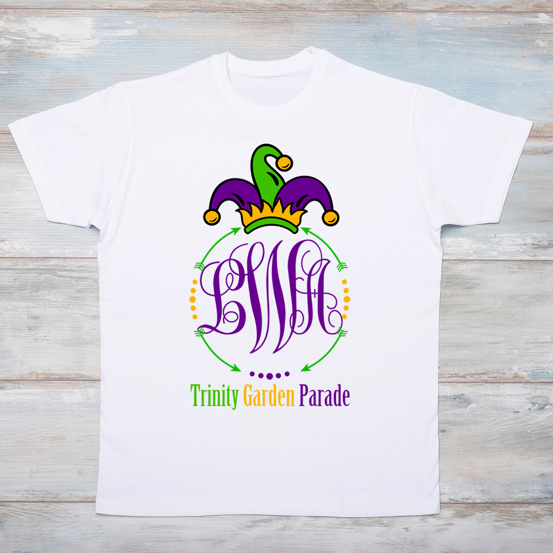 mardi gras initial shirts