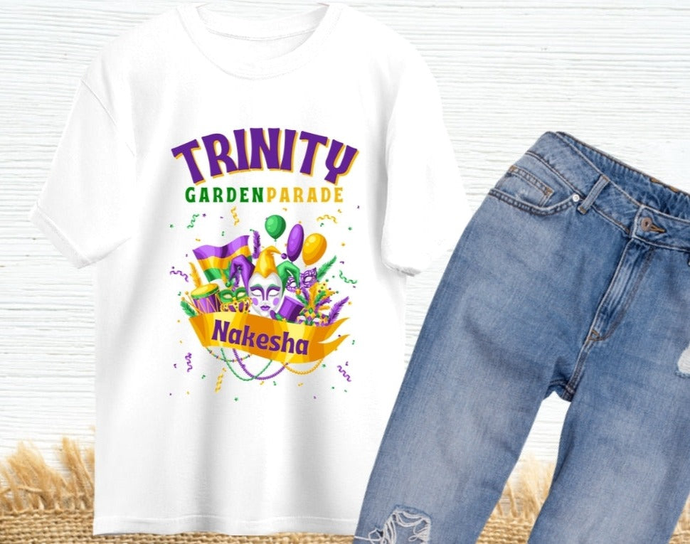 Mardi Gras T-Shirt with Name and Parade Name