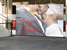 Load image into Gallery viewer, Couple Photo and Names Wedding Vinyl Backdrop