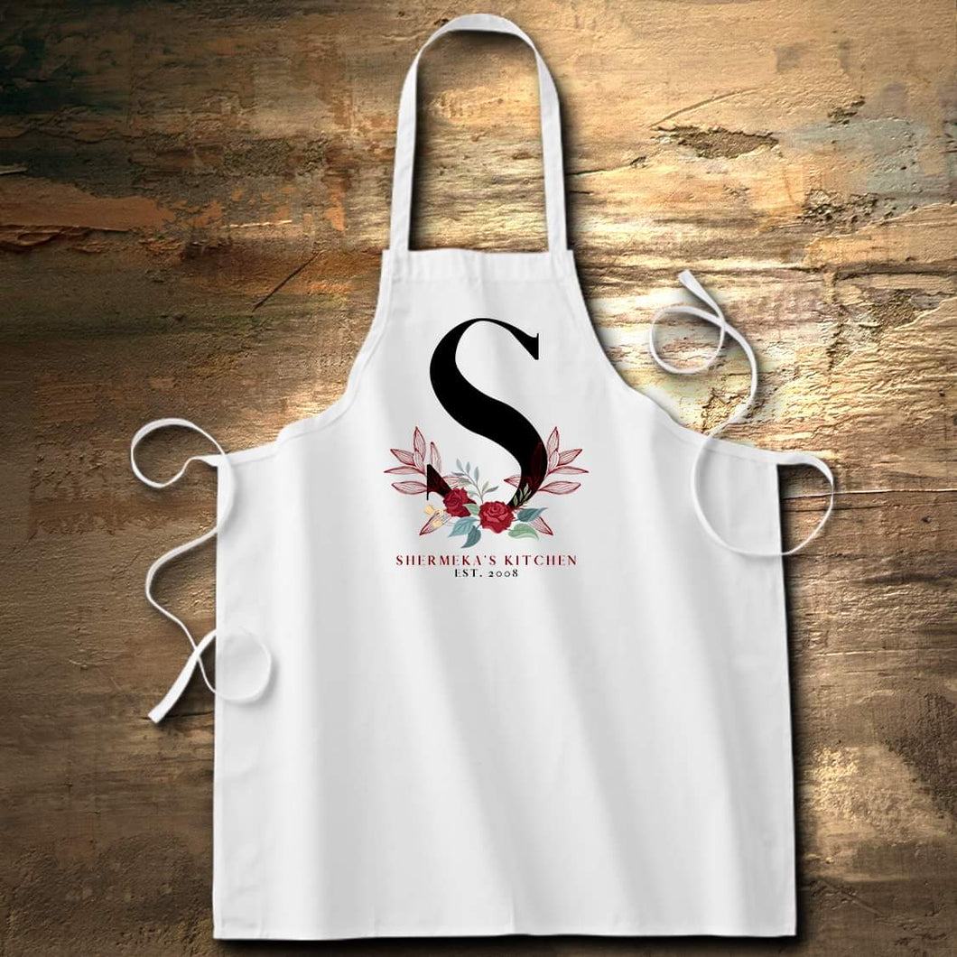 Apron - Personalized Kitchen Apron with Initial and Name