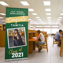 Load image into Gallery viewer, Graduate Retractable Banner - 33.5&quot; x 78.7&quot;